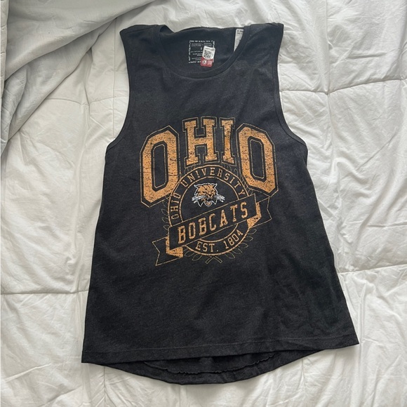 Ohio University Bobcats EST 1804 Grey Unisex Muscle Tee Size S Colors Grey - Picture 1 of 5